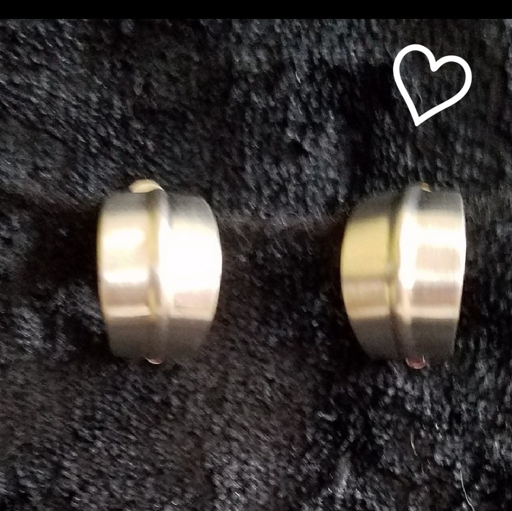 Nickle colored hoop style clip on Earrings